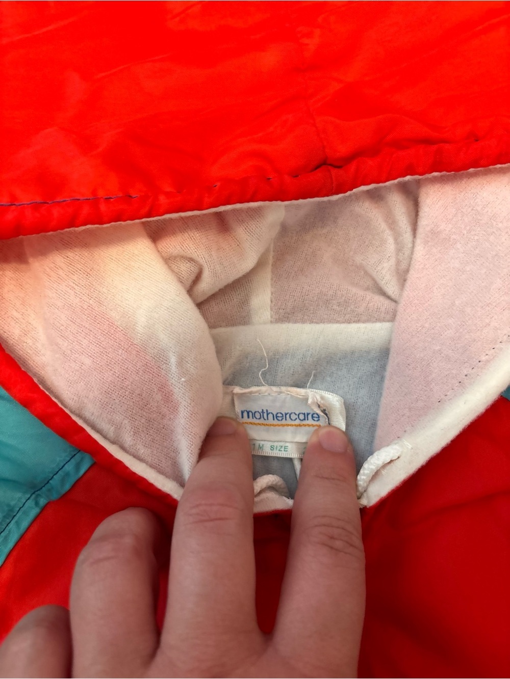 Vintage 90s Mothercare Kids 2 Years “Fishing” RARE Color Block Windbreaker Retro - Picture 3 of 8
